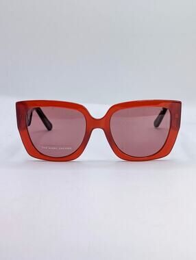 AUTH Marc Jacobs MARC 687/S Red Sunglasses New Gold Logo w/ Case
